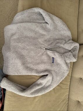 Patagonia Light Gray Sherpa Half-Zip Pullover